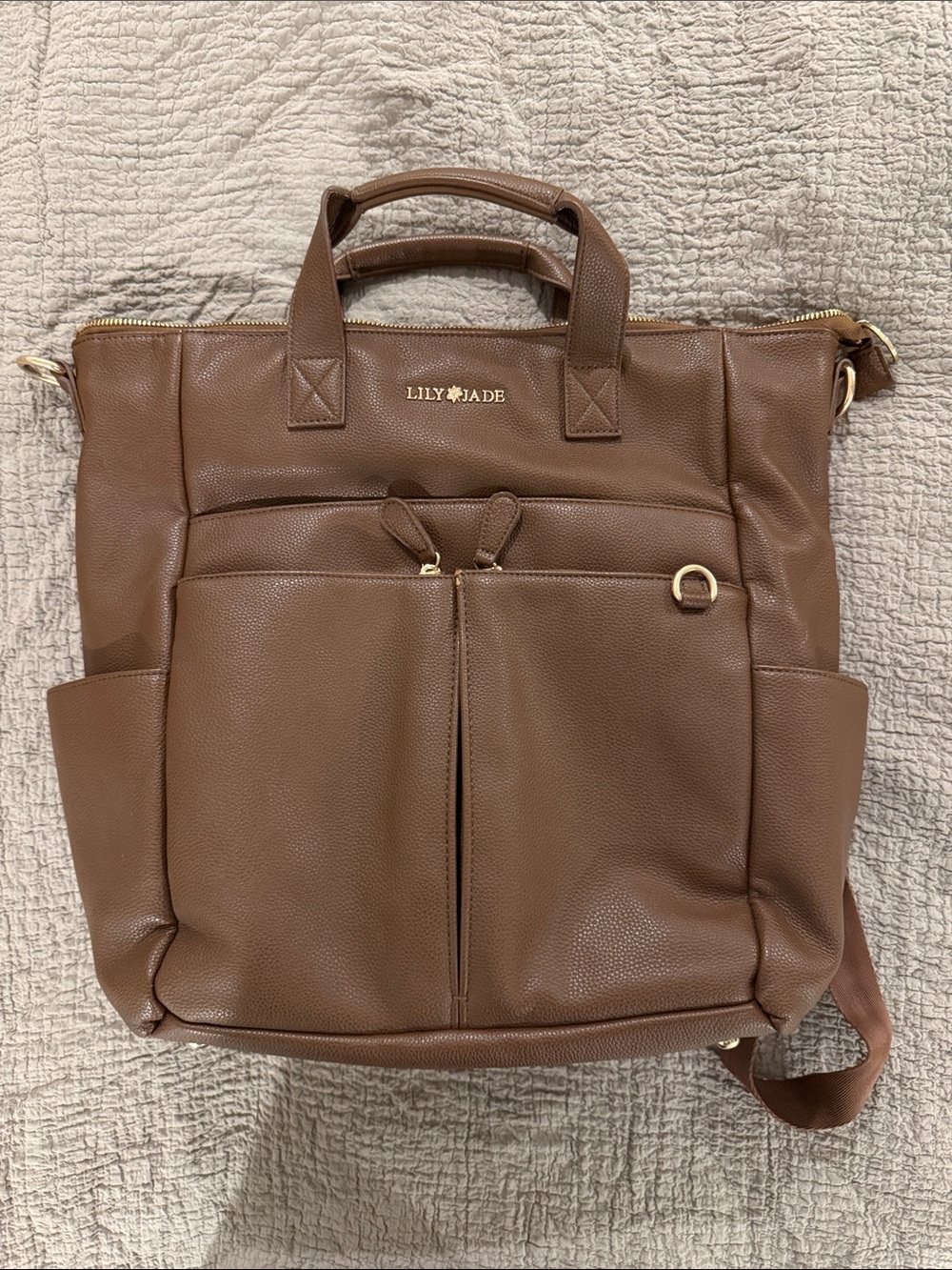 Brown Leather Lily Jade Diaper backpack